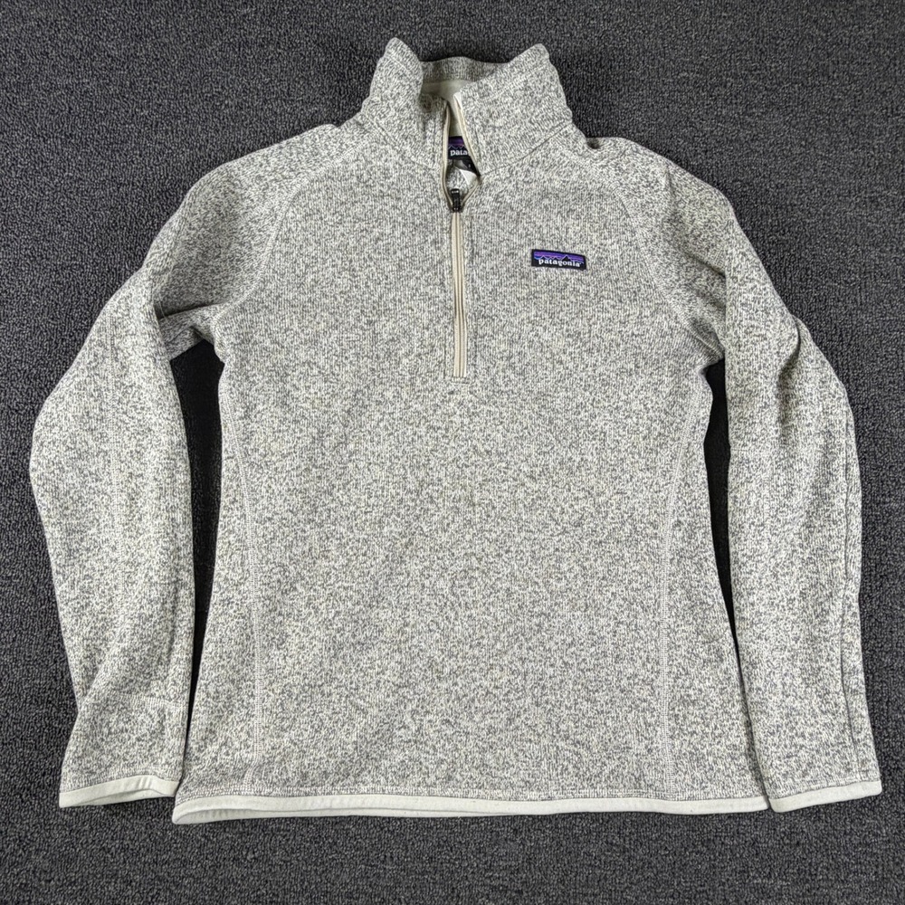 Patagonia Pullover Womens S Better Sweater Birch White 1/4 Zip 25617 EUC